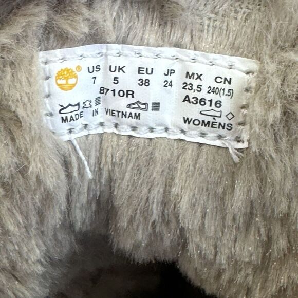 Womens TImberland Mount Hope Mid Fur Brown Leather Winter‎ Trail Boots Size 7 M - Picture 10 of 10